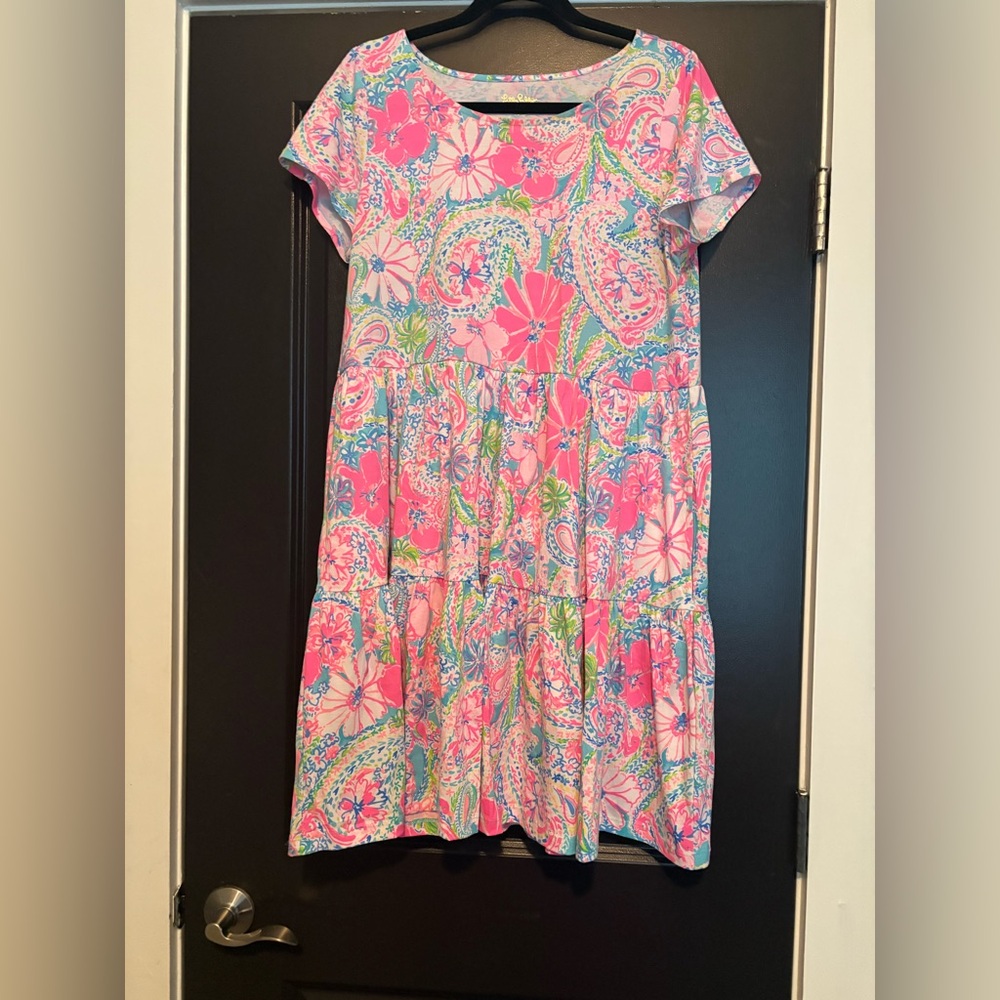 Lilly Pulitzer Pink and Orange Sundress Casual Resort Wear